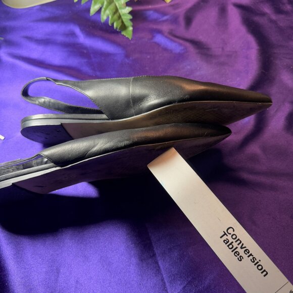 πLeith Timeless Classic Pointed Toe Leather Slingback Flat Sandals 10M - Picture 5 of 12